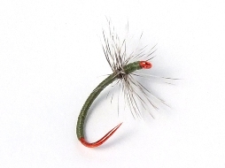 Ishigaki Kebari - Reverse Hackle/Olive, C12-B Red Hook