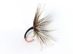 Sakasa Kebari - Reverse Hackle/Black with Red Hook