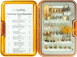 California Guide Trout Selection-UPG Fly Box- 56 Flies