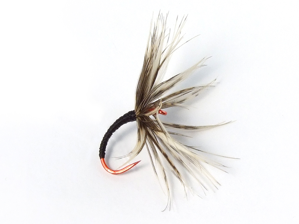 Sakasa Kebari - Reverse Hackle/Black with Red Hook