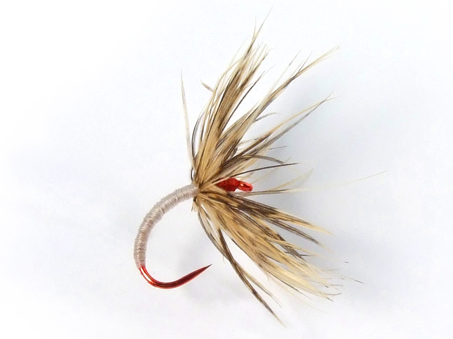 Sakasa Kebari - Reverse Hackle/Cream with Red Hook