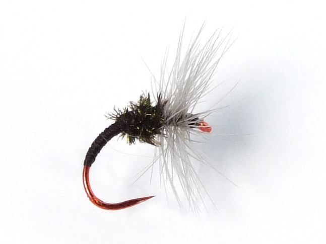 Takayama Sakasa Kebari - Reverse Hackle/Black with Red Hook