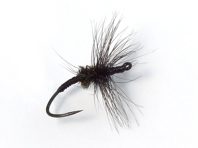 Akiyamago Hayashi Kebari - Reverse Hackle/Black Silk, C13-U Hook